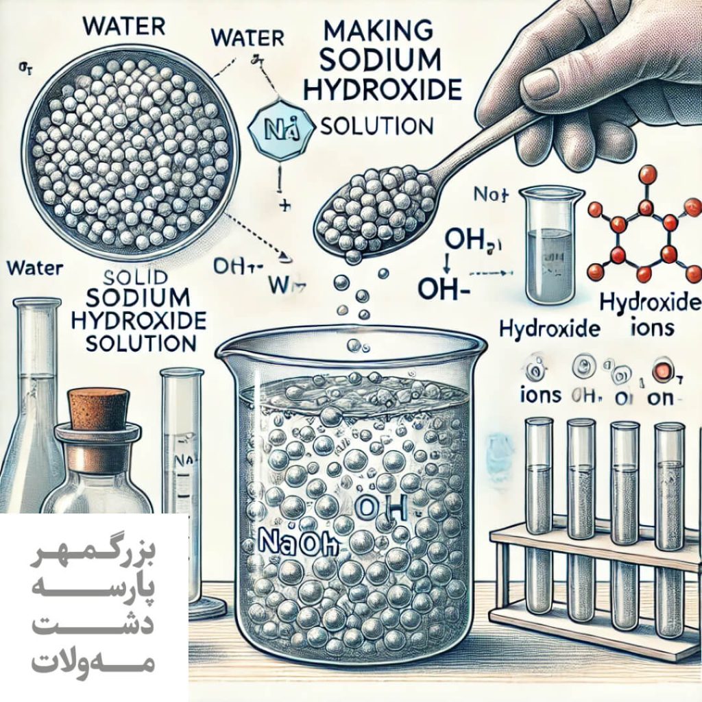 ساخت محلول سدیم هیدروکسید