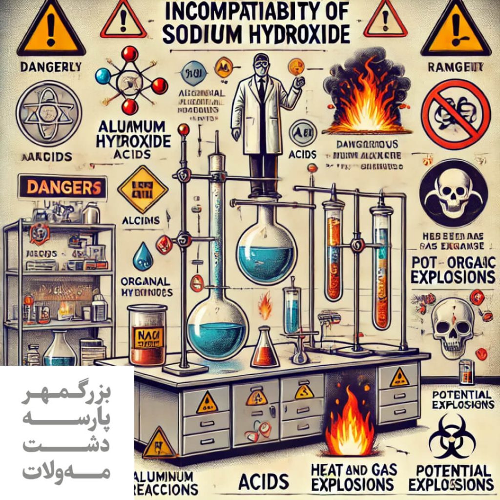 ناسازگاری هیدروکسید سدیم با برخی مواد