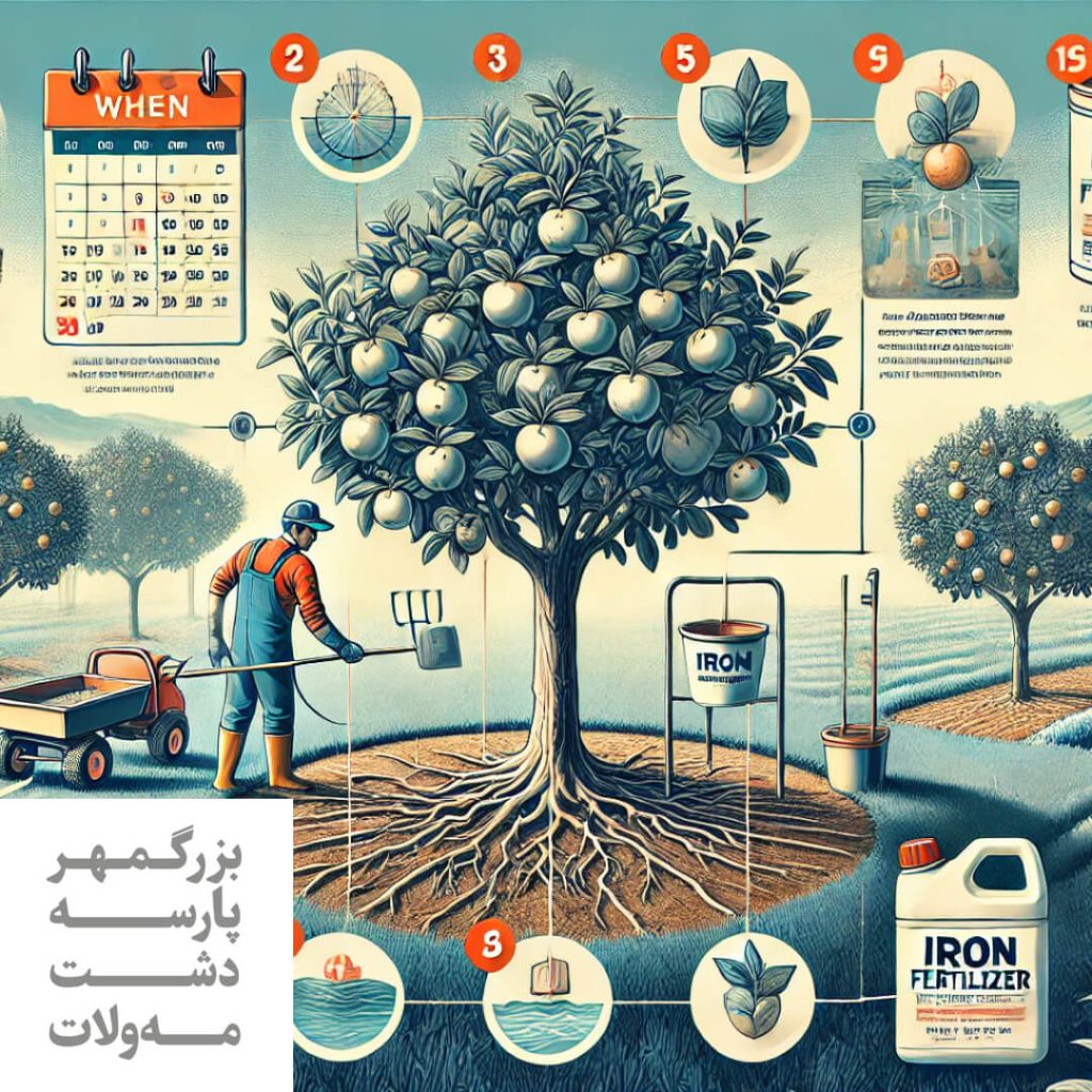 چه زمانی و چگونه از کود آهن برای درختان میوه استفاده کنیم
